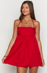 Carter Red Halter Mini Dress Image