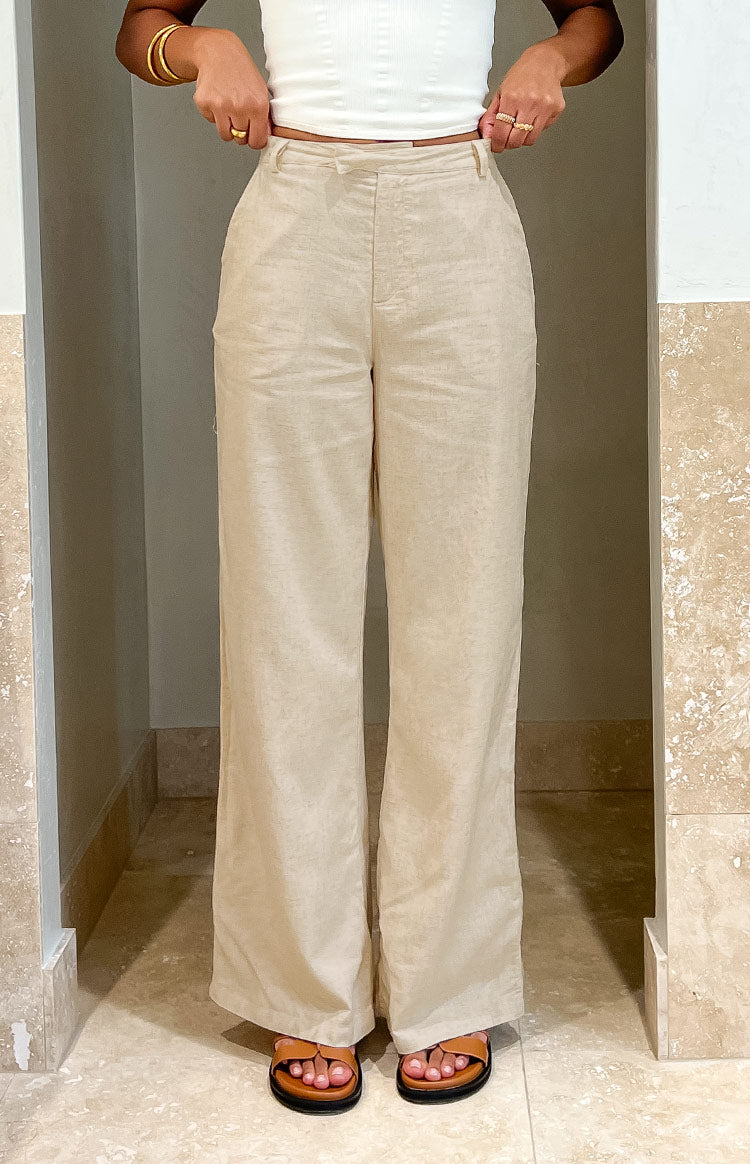 Cabo Cream Linen Blend Pants Image