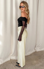 Cabo Cream Straight Leg High Waisted Tailored Pant Image