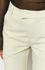 Cabo Cream Straight Leg High Waisted Tailored Pant Image