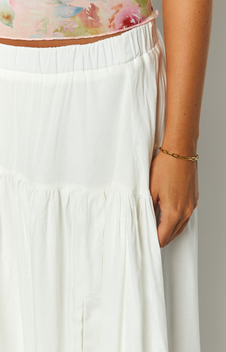 Cade White Maxi Skirt Image