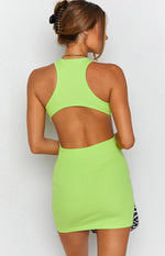 California Cut Out Mini Dress Lime Image