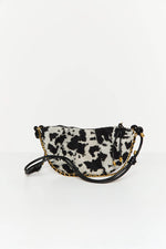 Cali Black Cow Print Shoulder Bag Image