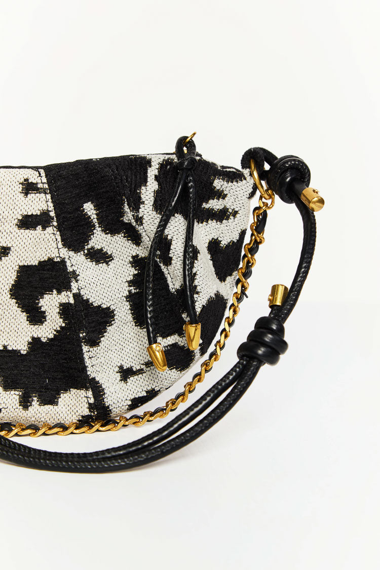 Cali Black Cow Print Shoulder Bag Image