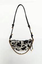 Cali Black Cow Print Shoulder Bag Image