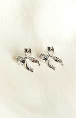 Calista Silver Bow Earrings Image