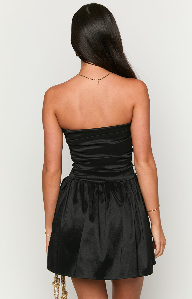 Call On Me Black Strapless Mini Dress Image