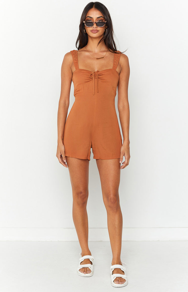 Orange utility cheap playsuit