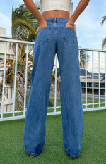 Calliope Mid Wash Mid Rise Slouchy Jeans Image