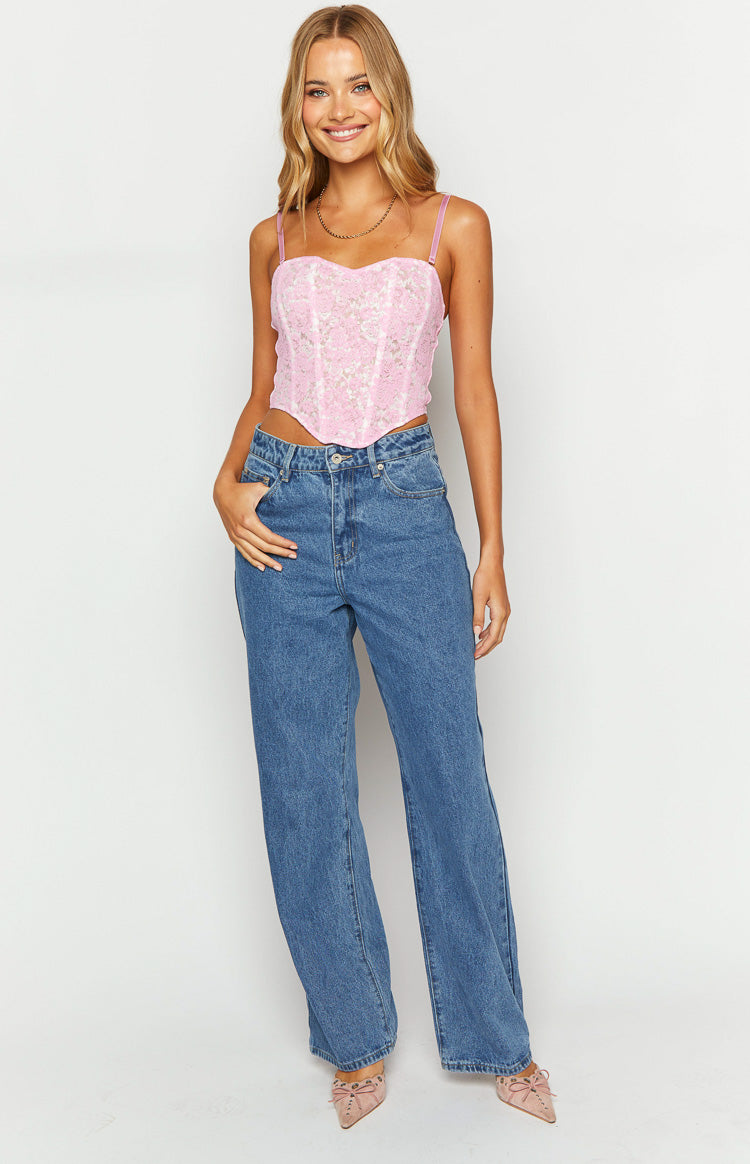 Calliope Mid Wash Mid Rise Slouchy Jeans Image