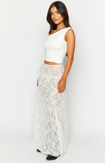 Calypso White Lace Maxi Skirt Image