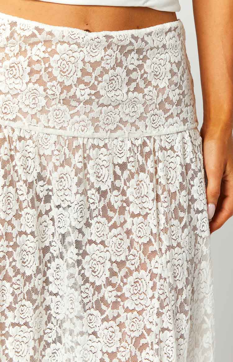 Calypso White Lace Maxi Skirt Image