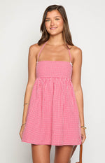 Carter Red Gingham Halter Mini Dress Image