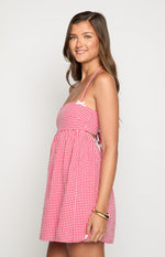 Carter Red Gingham Halter Mini Dress Image