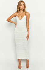 Casie White Knit Maxi Dress Image