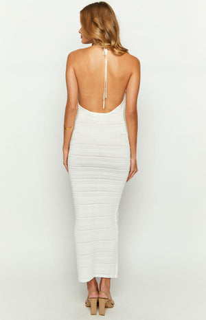 Casie White Knit Maxi Dress