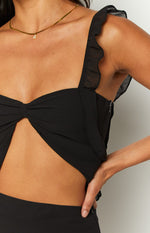 Caspian Black Chiffon Top Image