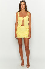 Caspian Yellow Chiffon Mini Skirt Image