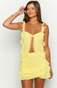 Caspian Yellow Chiffon Mini Skirt