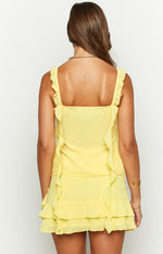 Caspian Yellow Chiffon Mini Skirt Image