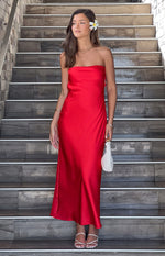 Cassander Red Strapless Maxi Dress Image