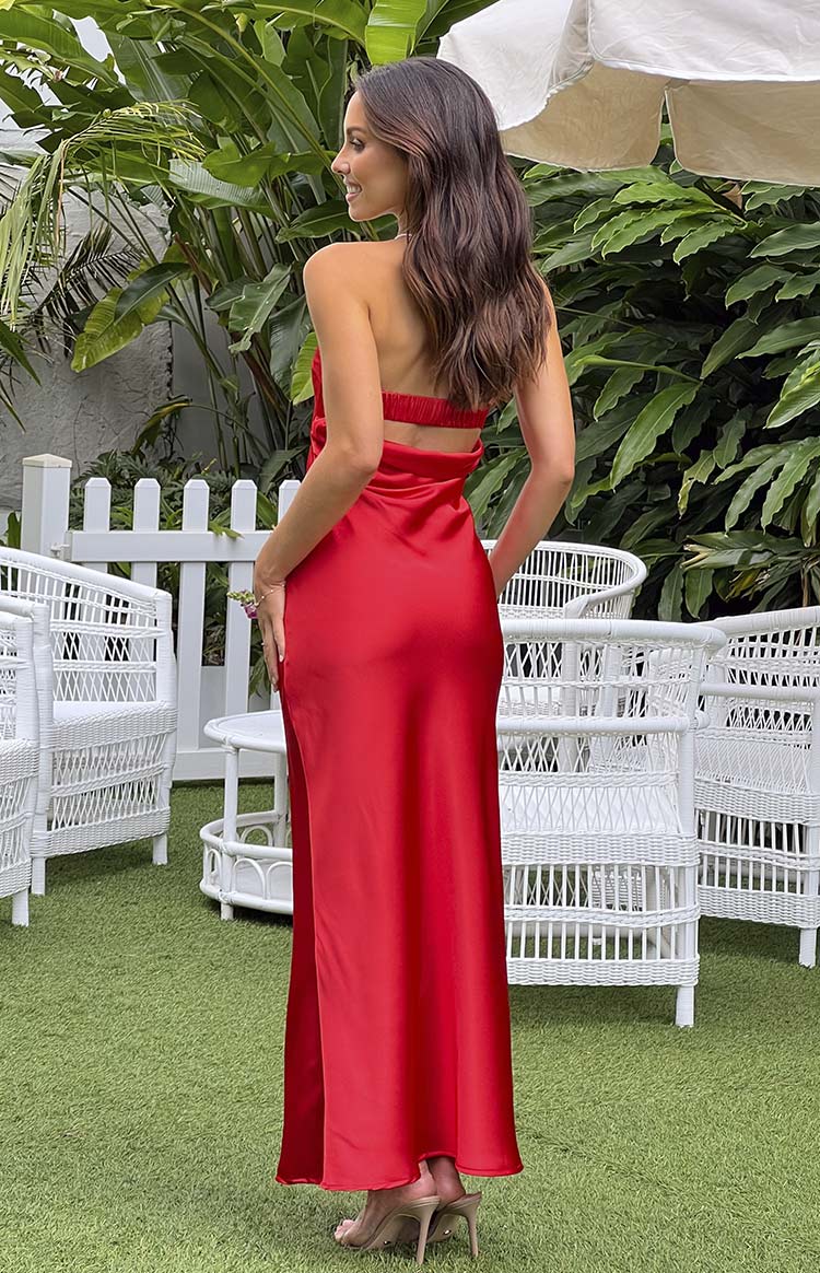 Cassander Red Strapless Maxi Dress Image