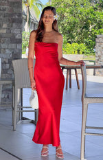 Cassander Red Strapless Maxi Dress Image