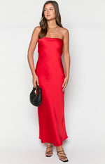 Cassander Red Strapless Maxi Dress Image