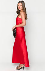 Cassander Red Strapless Maxi Dress Image