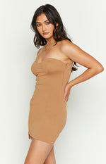 Charm Brown Mini Dress Image