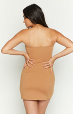 Charm Brown Mini Dress Image