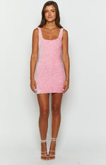 Charming Pink Sequin Mini Dress Image