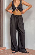 Cici Black Drawstring Pants Image