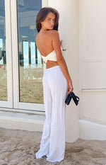 Cici White Drawstring Pants Image