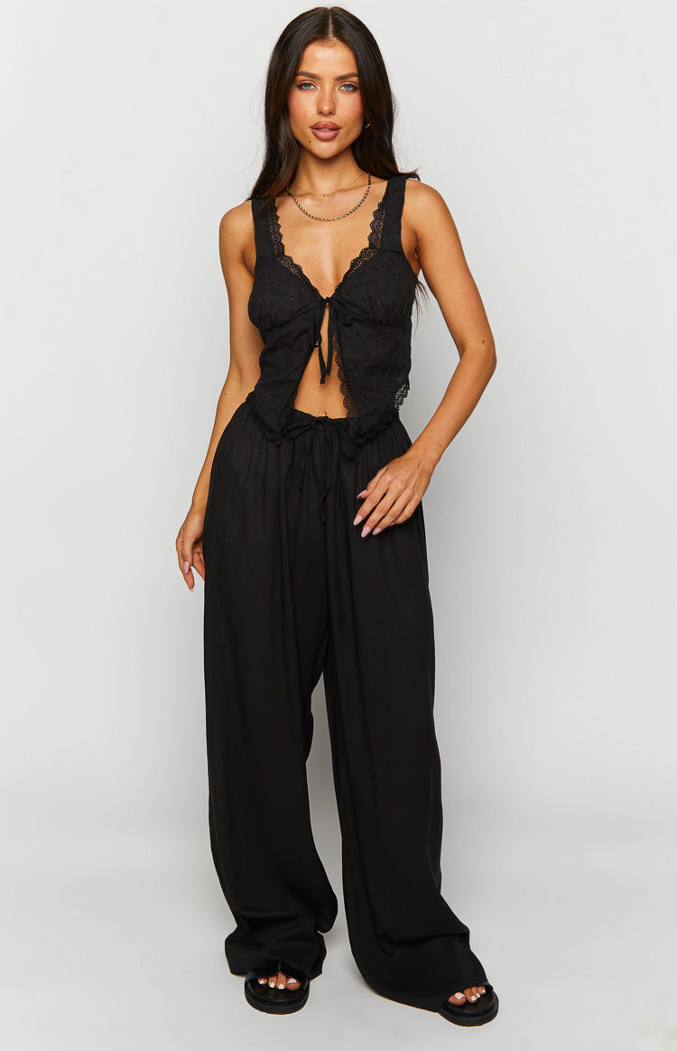 Cici Black Drawstring Pants Image