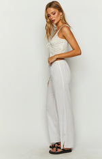 Cici White Drawstring Pants Image