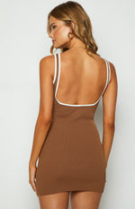 Clarity Brown Knit Mini dress Image