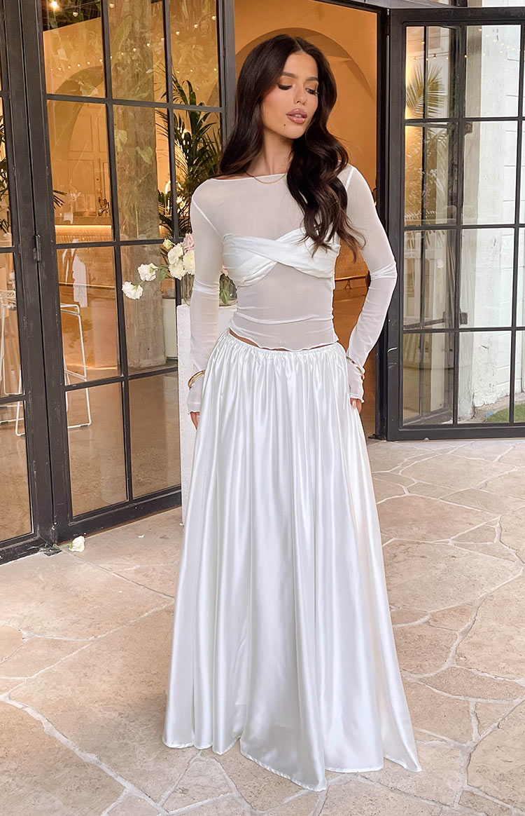 Clementine White Maxi Skirt Image