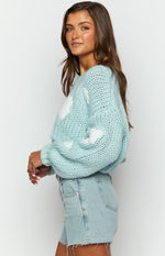 Cloudy Cloud Blue Knit Sweater Image