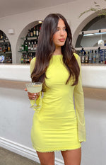 Clyde Yellow Long Sleeve Mini Dress Image