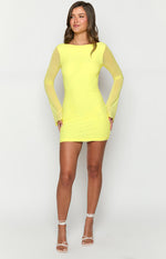 Clyde Yellow Long Sleeve Mini Dress Image