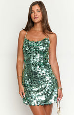 Come And Get It Aqua Sequin Party Mini Dress Image