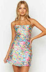 Come and Get It Pink Floral Mini Dress Image