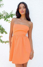 Cora Orange Tie Back Mini Dress Image