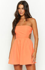 Cora Orange Tie Back Mini Dress Image