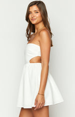 Cora White Tie Back Mini Dress Image