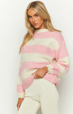 Cotton Candy Pink Stripe Knit Jumper Image