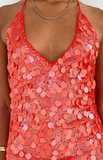 Cyrus Orange Sequin Mini Dress Image