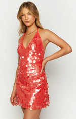 Cyrus Orange Sequin Mini Dress Image