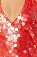 Cyrus Orange Sequin Mini Dress Image